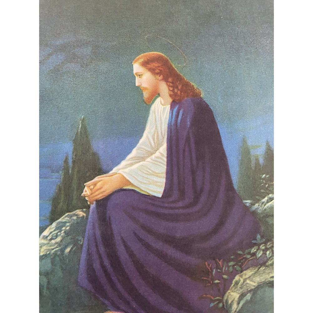 R. Atkinson Jesus Litho Art Prints Set Lot 2 Vintage Christian Religious 11"x16" - Picture 3 of 13